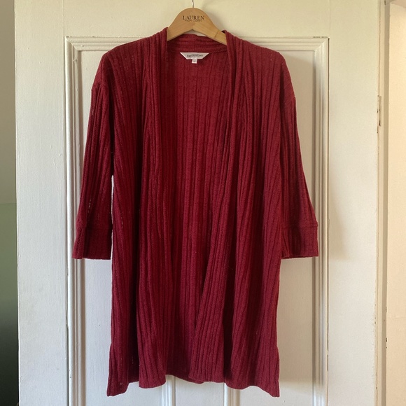 Northern Reflection burgundy long cardigan - Picture 1 of 3